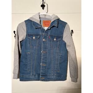 Levi Strauss Hooded Denim Jacket Boys Size M (8-10)